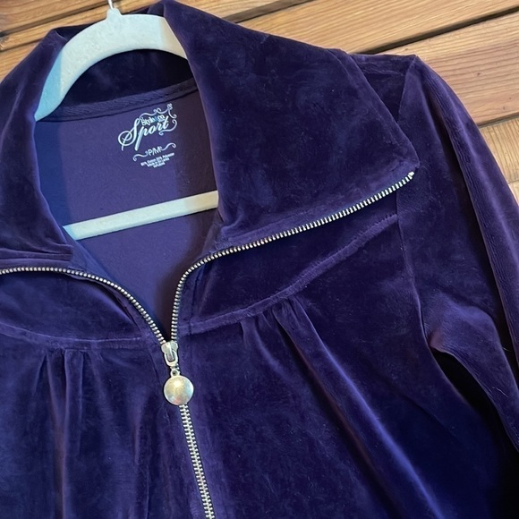Style & Co. Royal Purple Full Zip Velour Sweat Jacket Sz. MP - Picture 4 of 15